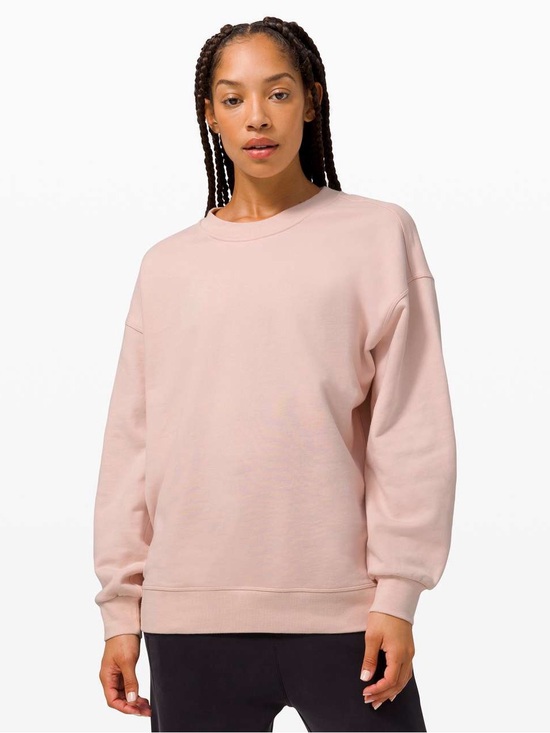 lululemon athletica Sweaters - Lululemon Perfectly Oversized Crew • Light Pink • ~ Sz 6
